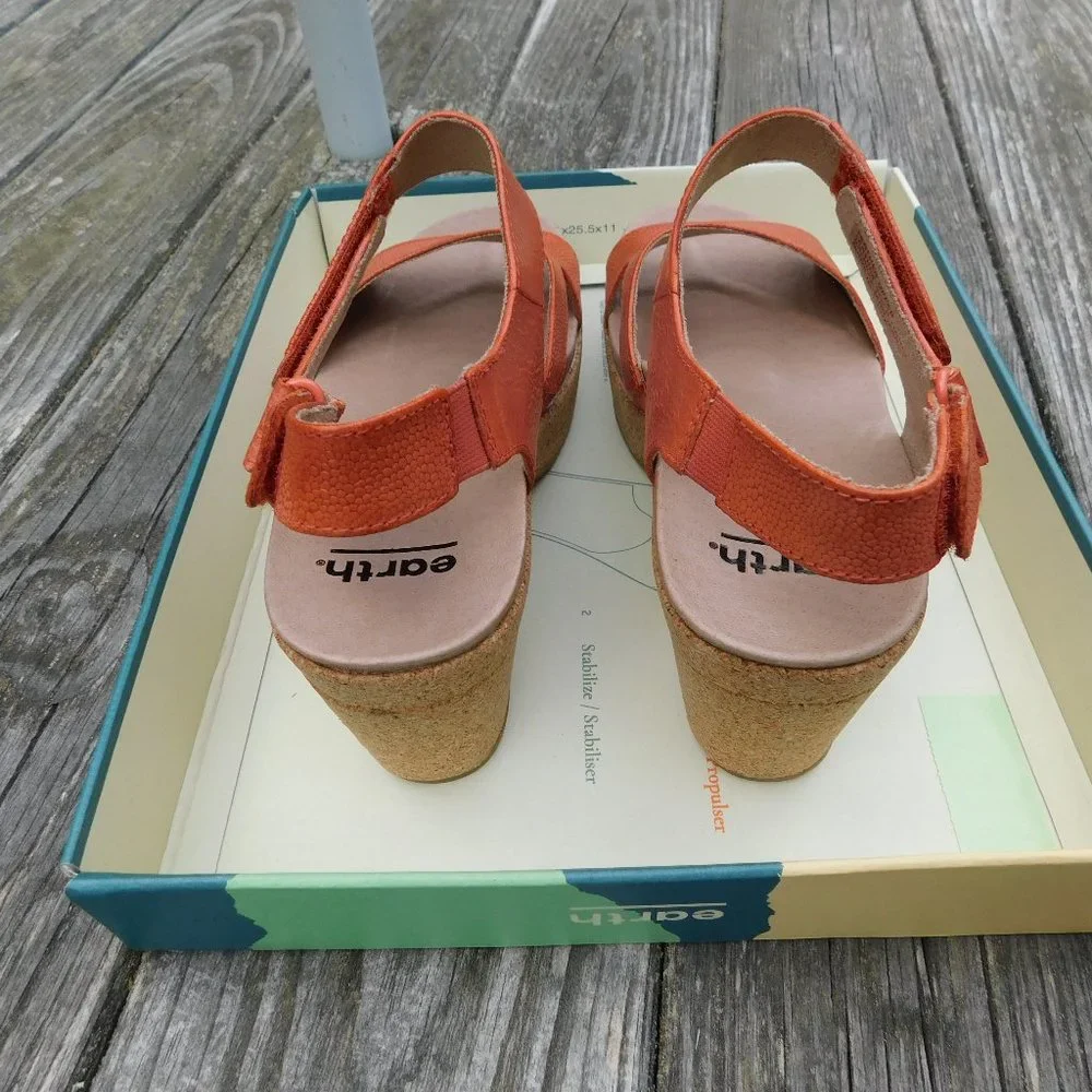Earth Sz-9 Cork Platform Comfort Sandals NWB - Picture 4 of 4